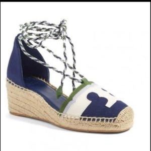 NIB Tory Burch Laguna Espadrille Wedge 8.5